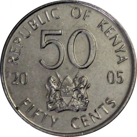 Кения 50 центов 2005 год - Джомо Кениата