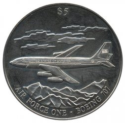 Либерия 5 долларов 2000 год - Борт № 1 - Boeing 707