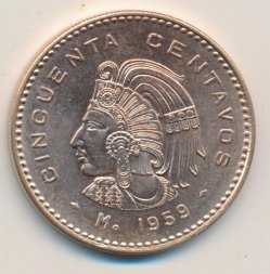 Мексика 50 сентаво 1959 год