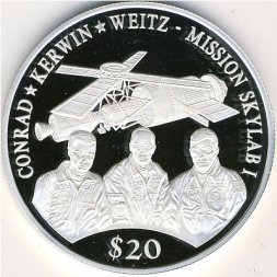 Либерия 20 долларов 2000 год