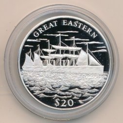 Либерия 20 долларов 2000 год
