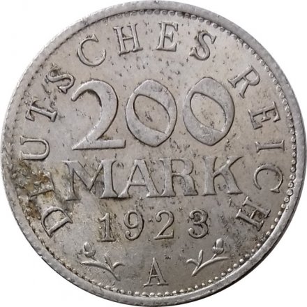 Веймарская республика 200 марок 1923 год (A)