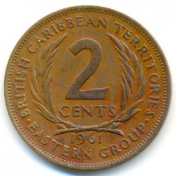 Восточные Карибы 2 цента 1961 год