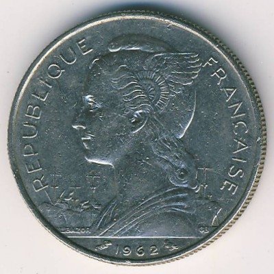 Реюньон 50 франков 1962 год