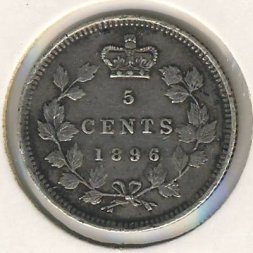 Канада 5 центов 1896 год
