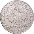 Польша 5 злотых 1936 год - 15 лет морскому порту Гдыня
