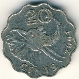 Свазиленд 20 центов 2001 год