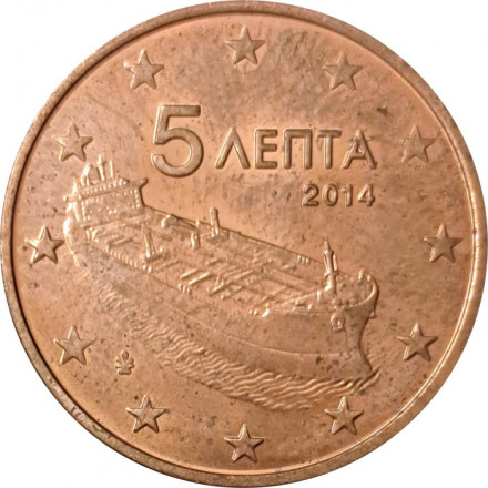 Греция 5 евроцентов 2014 год
