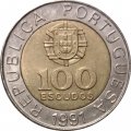 Португалия 100 эскудо 1991 год - Педру Нуниш