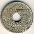 Тунис 10 сантимов 1920 год