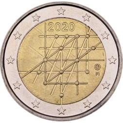 Финляндия 2 евро 2020 год - 100 лет Университету Турку