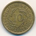 Веймарская республика 10 рейхспфеннигов 1935 год (D)