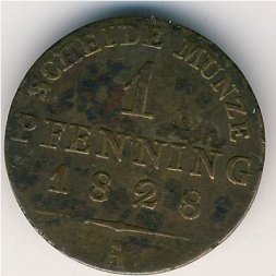 Пруссия 1 пфеннинг 1828 год