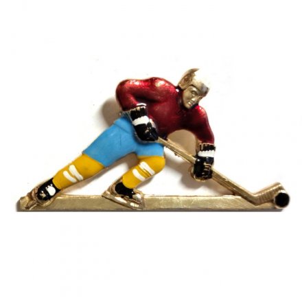 Значок. Спорт Хоккей. Хоккеист (клеймо ЩЗ)