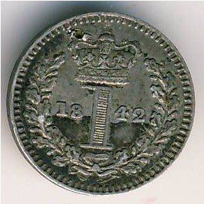 Великобритания 1 пенни 1842 год