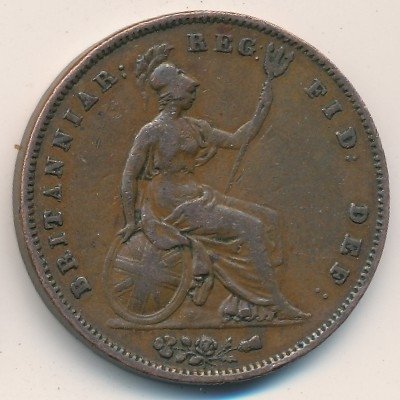 Великобритания 1 фартинг 1858 год
