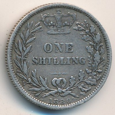 Великобритания 1 шиллинг 1880 год
