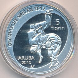 Монета Аруба 5 флоринов 2010 год - Олимпийские Игры, Лондон 2012