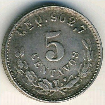 Мексика 5 сентаво 1901 год