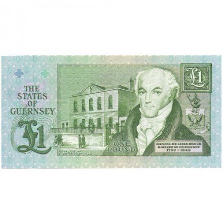 Гернси 1 фунт 1991 год - подпись D. P. Trestain - UNC