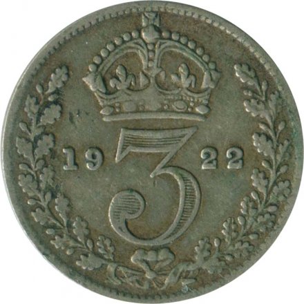 Великобритания 3 пенса 1922 год
