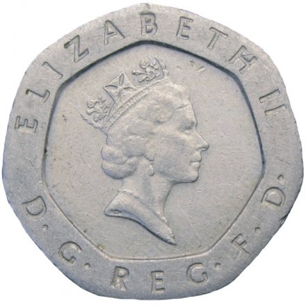 Великобритания 20 пенсов 1991 год