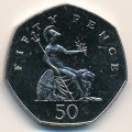 Великобритания 50 пенсов 1990 год