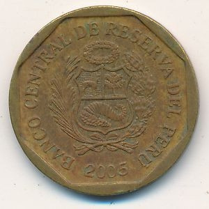Перу 10 сентимо 2005 год - Герб