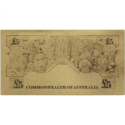 Сувенирная банкнота Австралия 5 фунтов 1960 год (золотые) - UNC