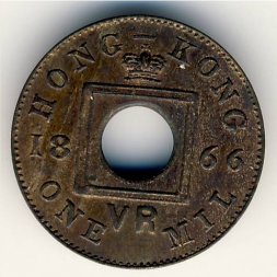 Гонконг 1 мил 1866 год
