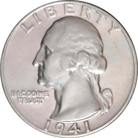 США 25 центов (1/4 доллара) 1941 год (без отметки монетного двора)