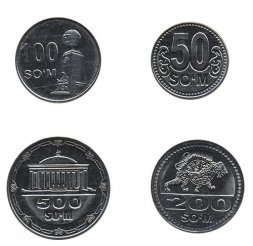 Набор из 4 монет Узбекистан 2018 год