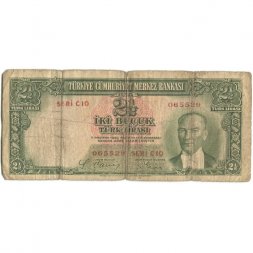 Турция 2 1/2 лиры 1930 (1939) год - Кемаль Ататюрк - VG