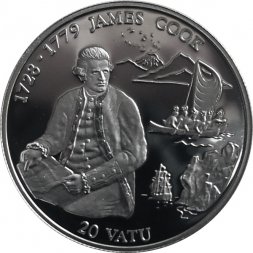 Вануату 20 вату 1994 год - Джеймс Кук proof
