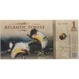 Атлантический лес - 1 доллар 2015 год - Райские птицы - aUNC