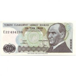 Турция 10 лир 1982 год - Президент Кемаль Ататюрк UNC