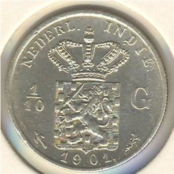 Нидерландская Индия 1/10 гульдена 1901 год